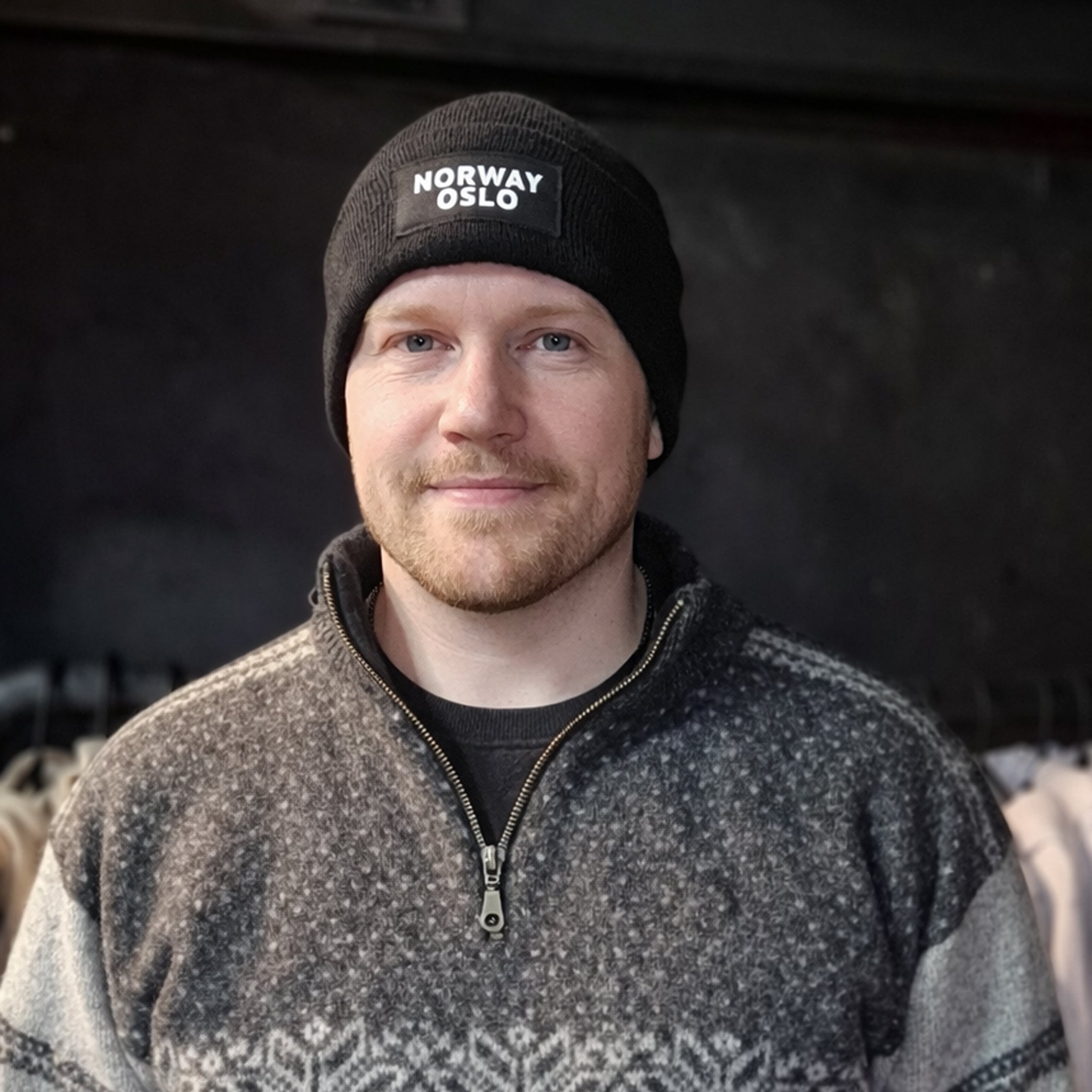 Beanie lue - Norway Oslo (sort)